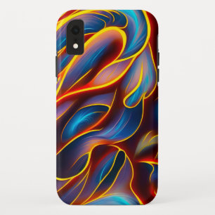 Abstracte Zwirlblauwe rode lammeren Case-Mate iPhone Case