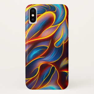 Abstracte Zwirlblauwe rode lammeren Case-Mate iPhone Case