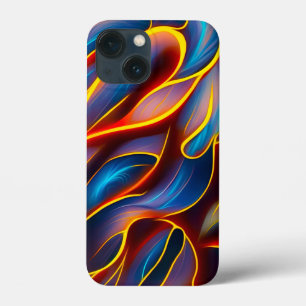 Abstracte Zwirlblauwe rode lammeren Case-Mate iPhone Case