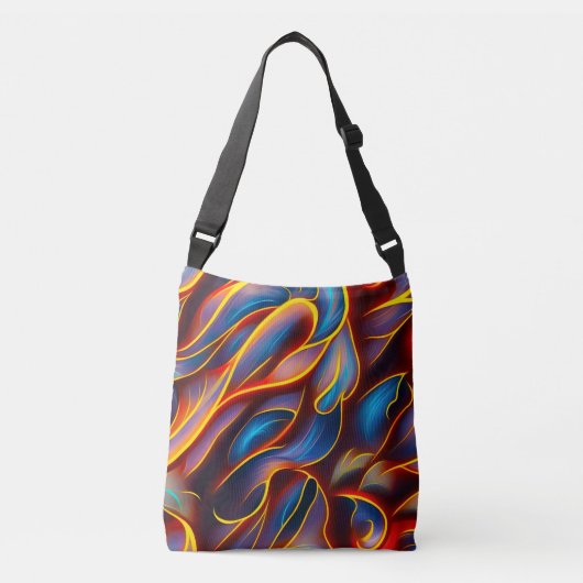 Abstracte Zwirlblauwe rode lammeren Crossbody Tas (Voorkant)
