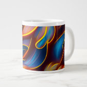 Abstracte Zwirlblauwe rode lammeren Grote Koffiekop (Voorkant rechts)
