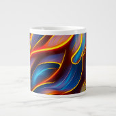 Abstracte Zwirlblauwe rode lammeren Grote Koffiekop (Voorkant)