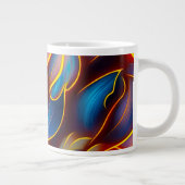 Abstracte Zwirlblauwe rode lammeren Grote Koffiekop (Rechts)