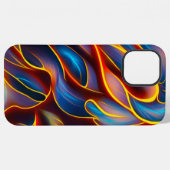 Abstracte Zwirlblauwe rode lammeren iPhone Hoesje (Achterkant horizontaal)