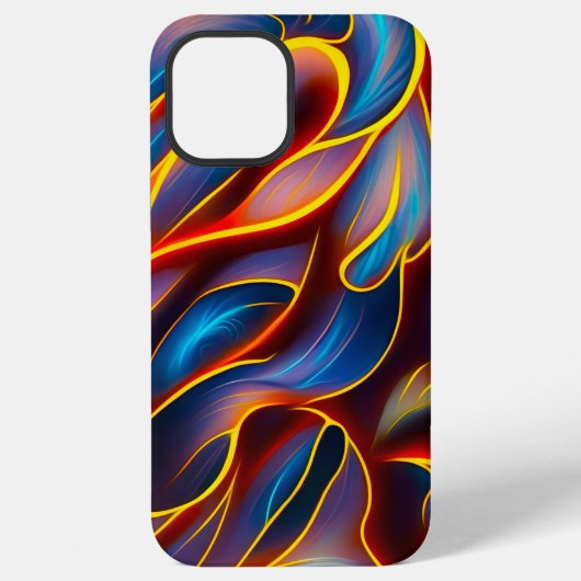 Abstracte Zwirlblauwe rode lammeren iPhone Hoesje (Achterkant)