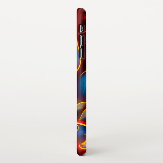 Abstracte Zwirlblauwe rode lammeren iPhone Hoesje (Linkerkant)