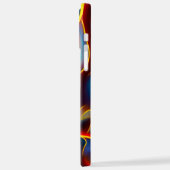 Abstracte Zwirlblauwe rode lammeren iPhone Hoesje (Linkerkant)