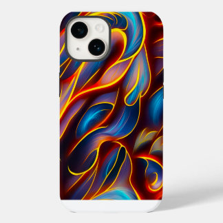 Abstracte Zwirlblauwe rode lammeren iPhone 14 Hoesje