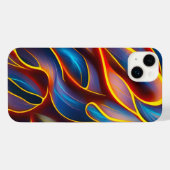 Abstracte Zwirlblauwe rode lammeren iPhone Hoesje (Achterkant horizontaal)