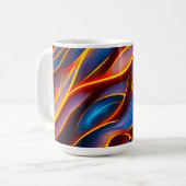 Abstracte Zwirlblauwe rode lammeren Koffiemok (Voorkant links)