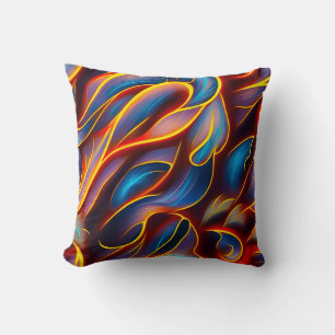 Abstracte Zwirlblauwe rode lammeren Kussen