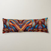 Abstracte Zwirlblauwe rode lammeren Lichaamskussen (Achterkant)