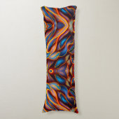 Abstracte Zwirlblauwe rode lammeren Lichaamskussen (Voorkant Verticaal)