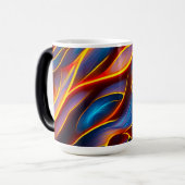 Abstracte Zwirlblauwe rode lammeren Magische Mok (Voorkant links)