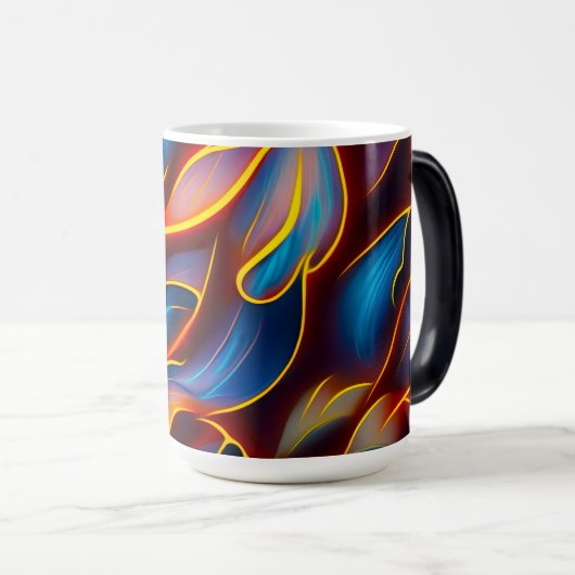 Abstracte Zwirlblauwe rode lammeren Magische Mok (Voorkant rechts)