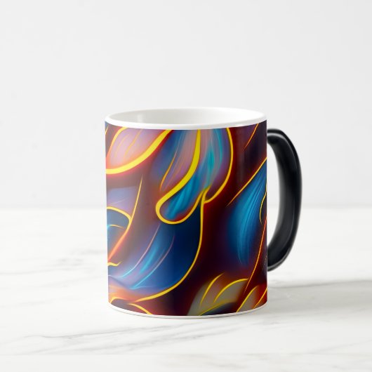 Abstracte Zwirlblauwe rode lammeren Magische Mok (Voorkant rechts)