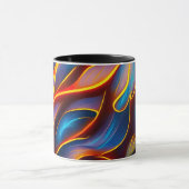 Abstracte Zwirlblauwe rode lammeren Mok (Midden)