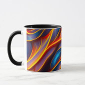 Abstracte Zwirlblauwe rode lammeren Mok (Links)
