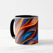 Abstracte Zwirlblauwe rode lammeren Mok (Voorkant links)