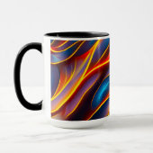 Abstracte Zwirlblauwe rode lammeren Mok (Links)