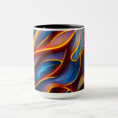 Abstracte Zwirlblauwe rode lammeren Mok (Midden)