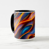 Abstracte Zwirlblauwe rode lammeren Mok (Voorkant links)
