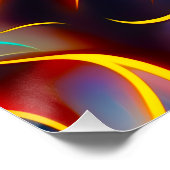 Abstracte Zwirlblauwe rode lammeren Perfect Poster (Hoek)