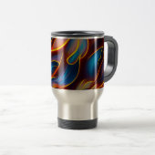 Abstracte Zwirlblauwe rode lammeren Reisbeker (Voorkant rechts)