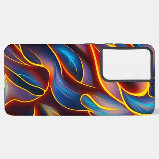 Abstracte Zwirlblauwe rode lammeren Samsung Galaxy Hoesje (Linkerkant)