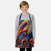 Abstracte Zwirlblauwe rode lammeren Schort (Gedragen)