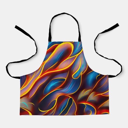 Abstracte Zwirlblauwe rode lammeren Schort (Voorkant)