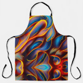 Abstracte Zwirlblauwe rode lammeren Schort (Voorkant)