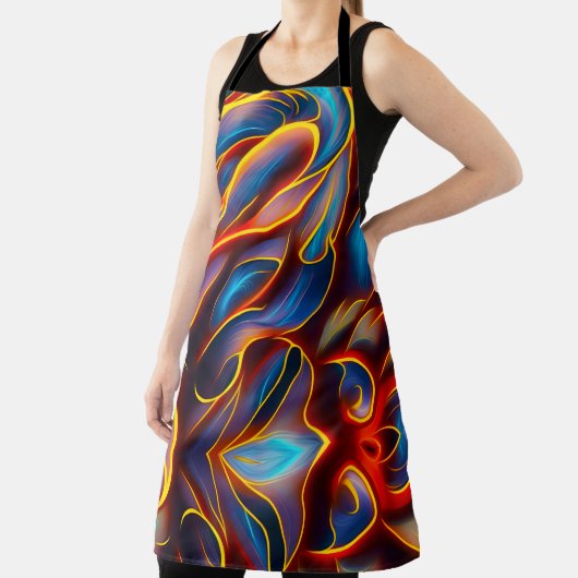 Abstracte Zwirlblauwe rode lammeren Schort (Insitu)