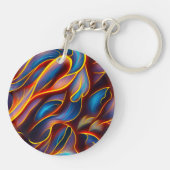 Abstracte Zwirlblauwe rode lammeren Sleutelhanger (Achterkant)