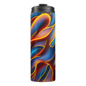 Abstracte Zwirlblauwe rode lammeren Thermosbeker (Voorkant)