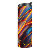 Abstracte Zwirlblauwe rode lammeren Thermosbeker (Gedraaid links)