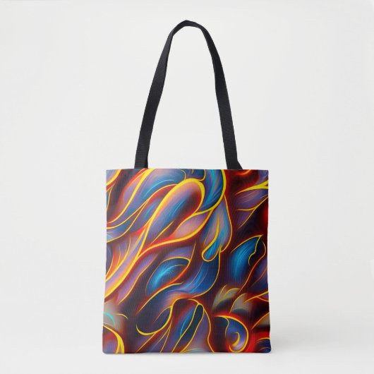 Abstracte Zwirlblauwe rode lammeren Tote Bag (Voorkant)