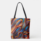 Abstracte Zwirlblauwe rode lammeren Tote Bag (Achterkant)