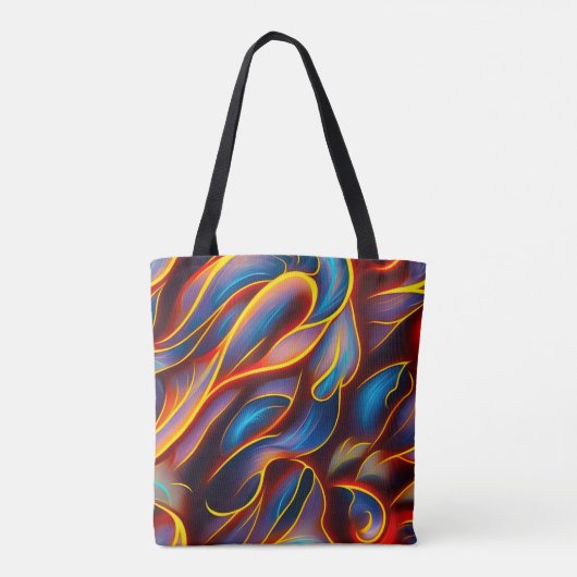 Abstracte Zwirlblauwe rode lammeren Tote Bag (Achterkant)