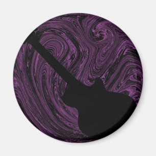 Abstracte Zwirls Guitar Magnet, Paars Magneet