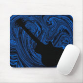 Abstracte Zwirls Guitar Mousepad, blauw Muismat (Met muis)