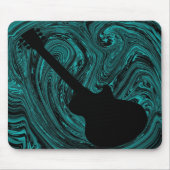 Abstracte Zwirls Guitar Mousepad, Blauwgroen Muismat (Voorkant)