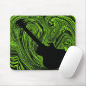 Abstracte Zwirls Guitar Mousepad, Groen Muismat (Met muis)