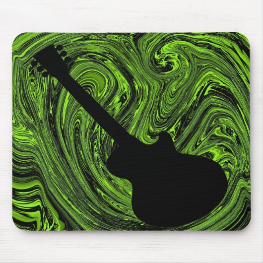 Abstracte Zwirls Guitar Mousepad, Groen Muismat (Voorkant)