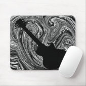 Abstracte Zwirls Guitar Mousepad, zwart-wit Muismat (Met muis)