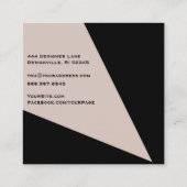 *~* AbstractGold Foil Roze Blush geometric Vierkante Visitekaartje (Achterkant)