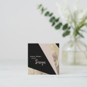 *~* AbstractGold Foil Roze Blush geometric Vierkante Visitekaartje (Staand voorkant)