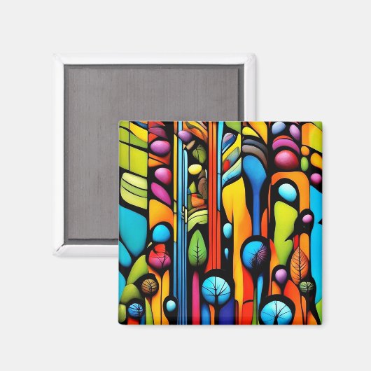 Abstracti Foliagi 2 Magneet (Voorkant / Achterkant)