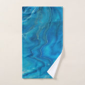 Abstractie blauw en Blauwgroen marmer Bad Handdoek (Handdoek)