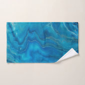 Abstractie blauw en Blauwgroen marmer Bad Handdoek (Handdoek)